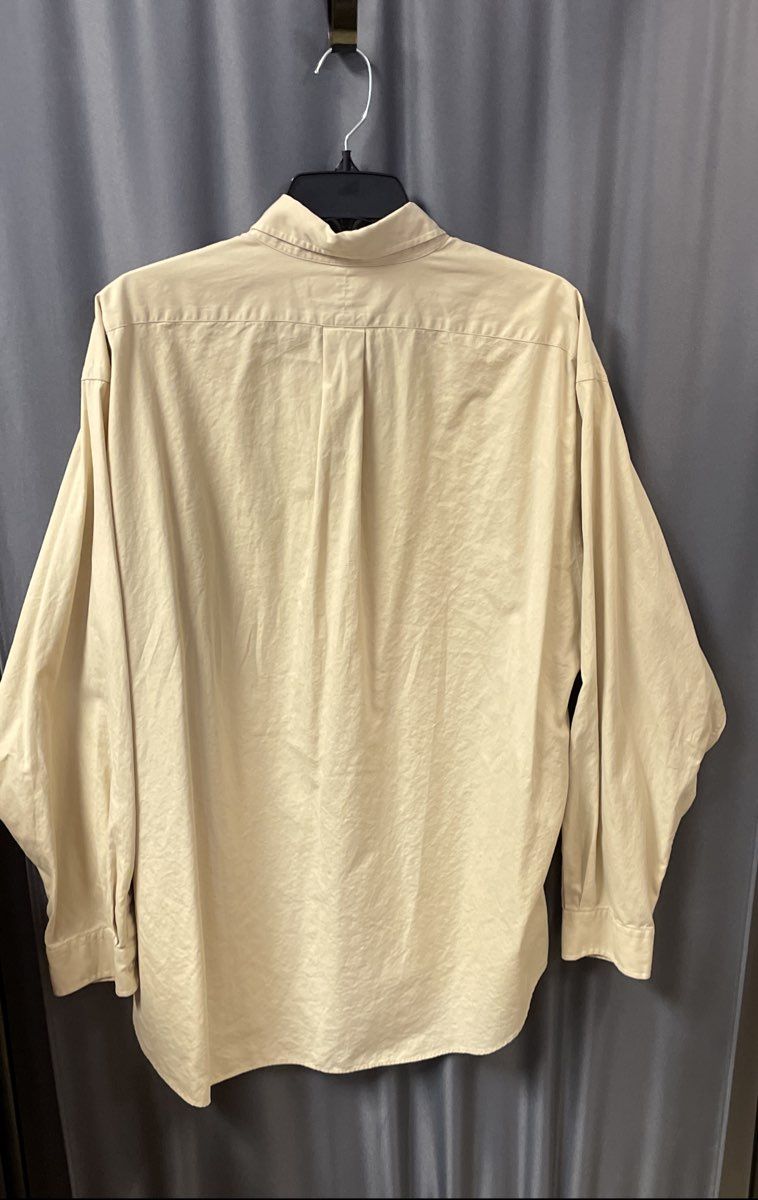 Vintage 90s Polo Ralph Lauren Men's Beige Blake Two-Ply Cotton Shirt Sz XL