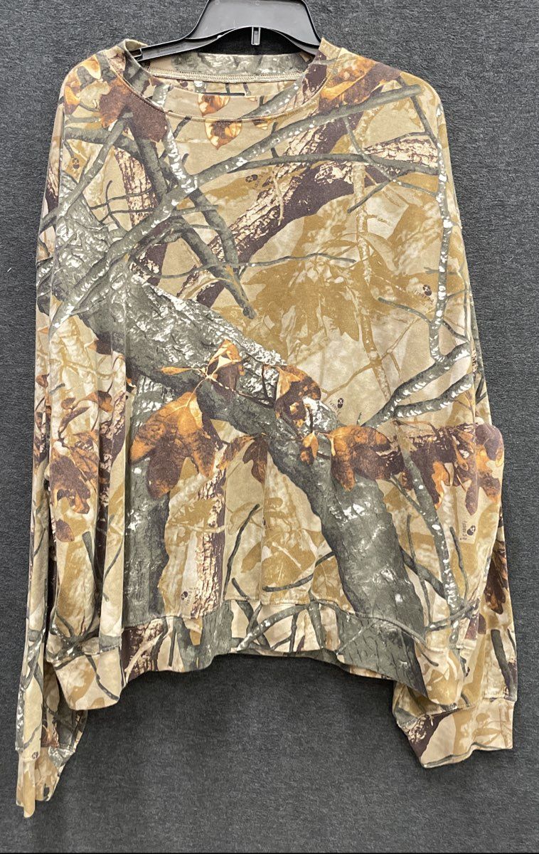 Outfitters Ridge Men's Sweatshirt Fusion 3-D Camo Crewneck Brown Sz 3XL