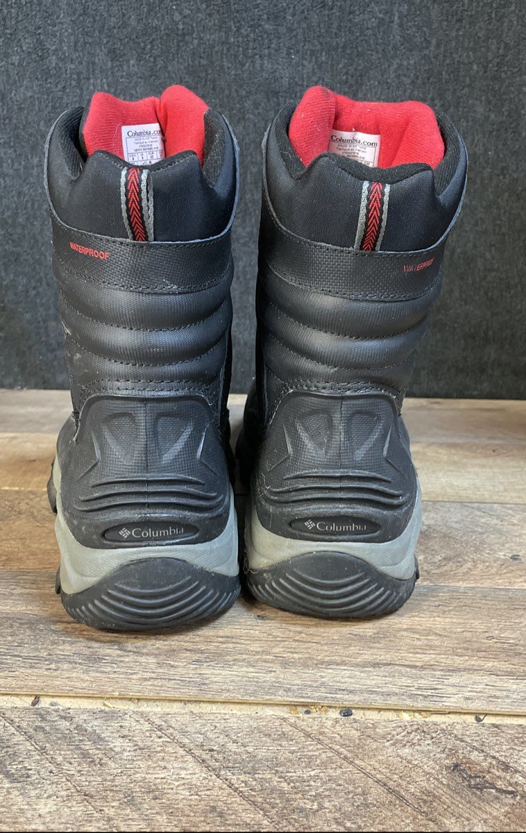 Columbia Bugaboot III Black Red Waterproof Winter Snow Boots Men's Size 9