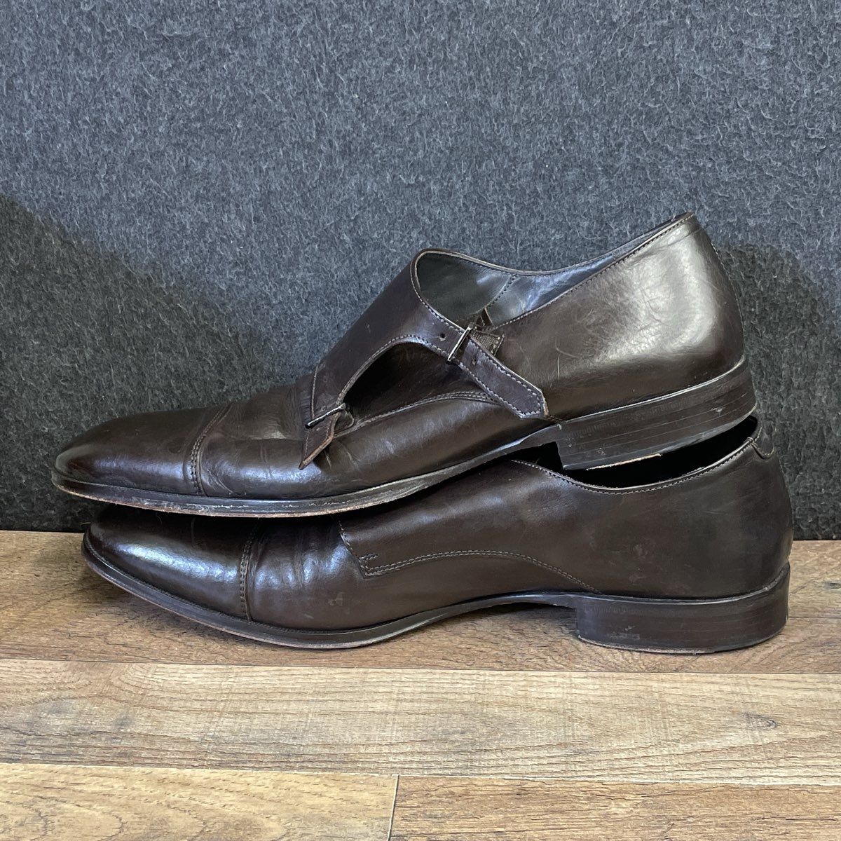 To Boot New York Adam Derrick Brown Leather Double Monk Strap Cap Toe Size 12