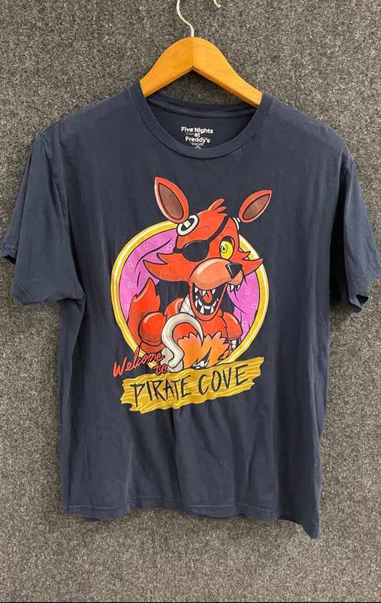 Five Nights at Freddy's Men's Gray Foxy Welcome to Pirate Cove T-Shirt Sz L