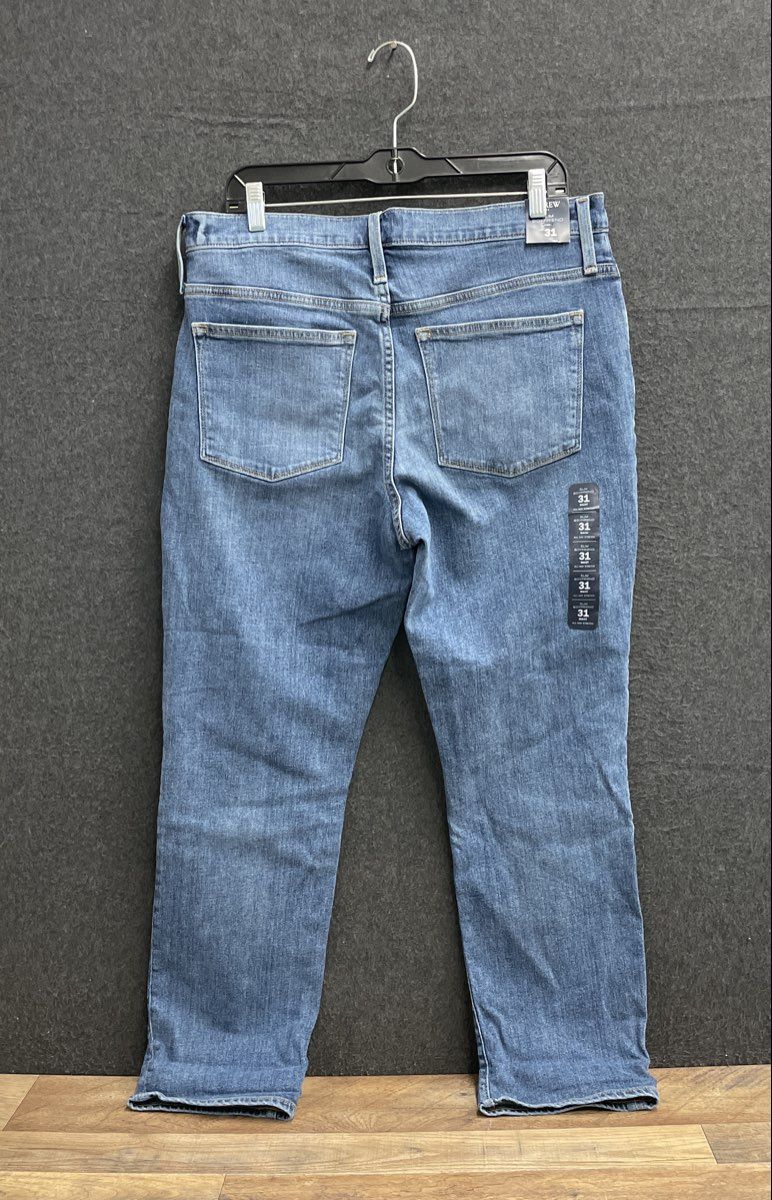 J. Crew Women's Blue Slim Boyfriend Jeans Re-imagined Distressed Sz 31 NWT