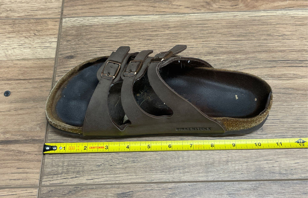 Birkenstock Florida Mocha Brown Birko-Flor Three Strap Sandals Size 43