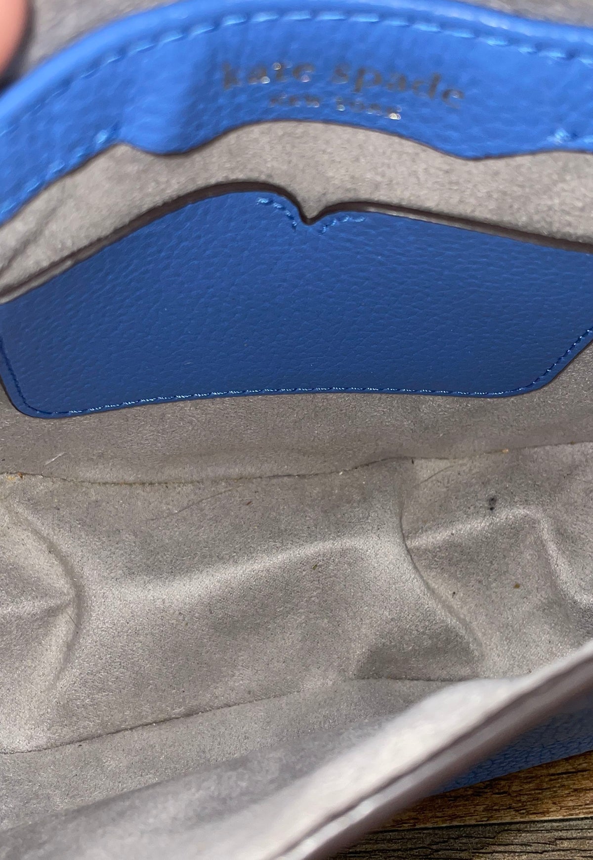 Kate Spade Blue Pebbled Leather Roulette Small Saddle Crossbody Flap Bag