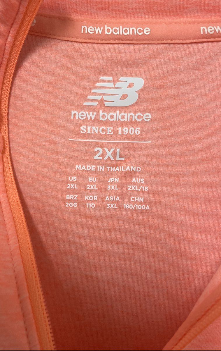 New Balance Women's NB Dry 1/4 Zip Pullover Peach Orange Heathered Athletic 2XL
