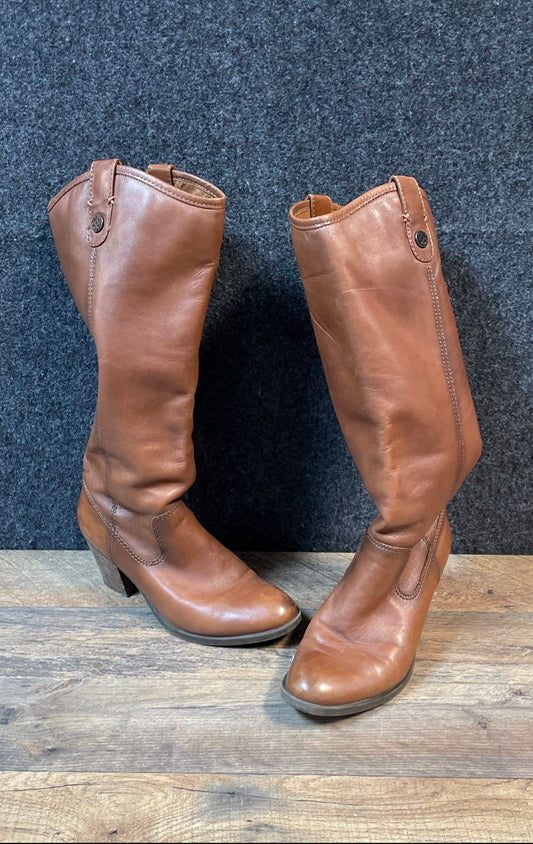 Franco Fortini Taylor Brown Leather Knee High Riding Boots Size 6