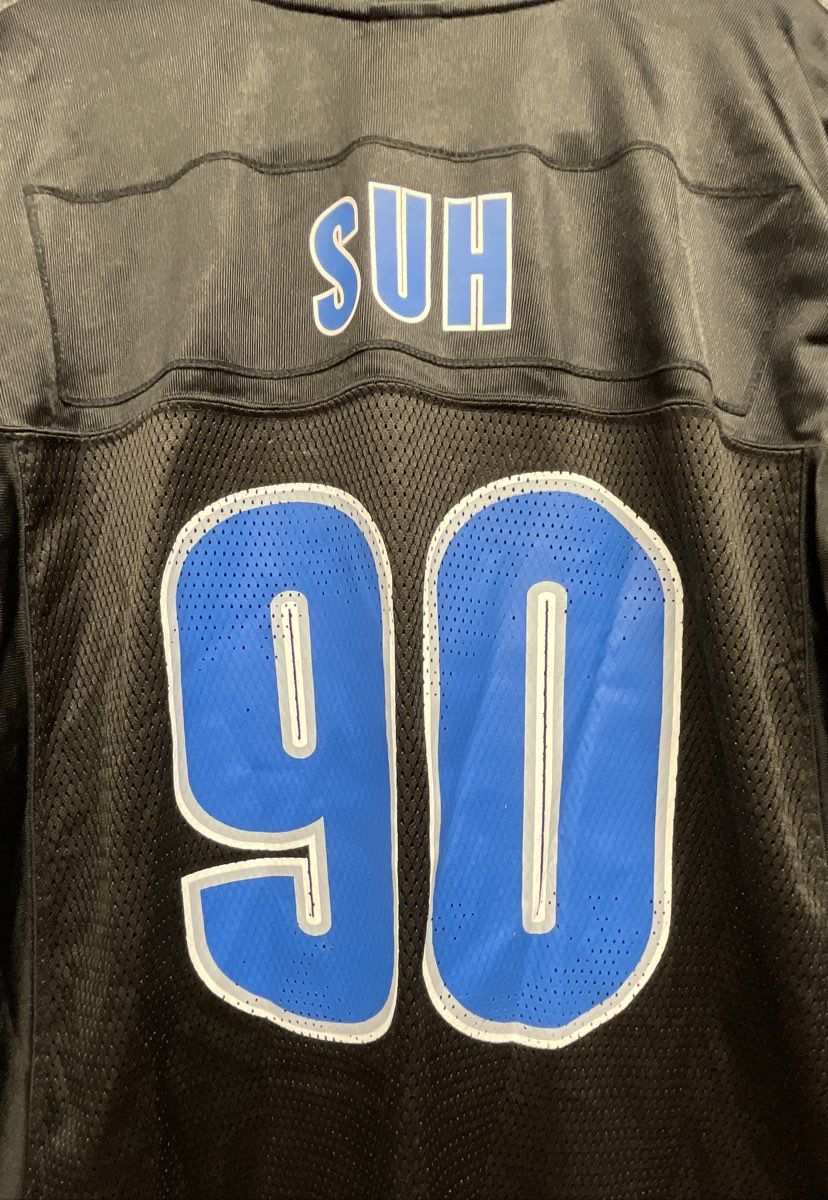 Reebok Men's Detroit Lions Ndamukong Suh #90 Black Alternate NFL Jersey Sz L