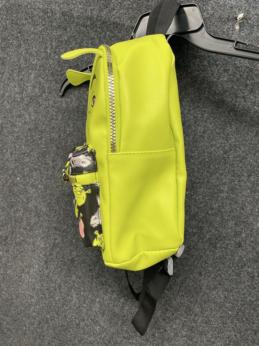 Dreamworks Shrek Mini Backpack Ogre Green Faux Leather 3D Ears Donkey Print