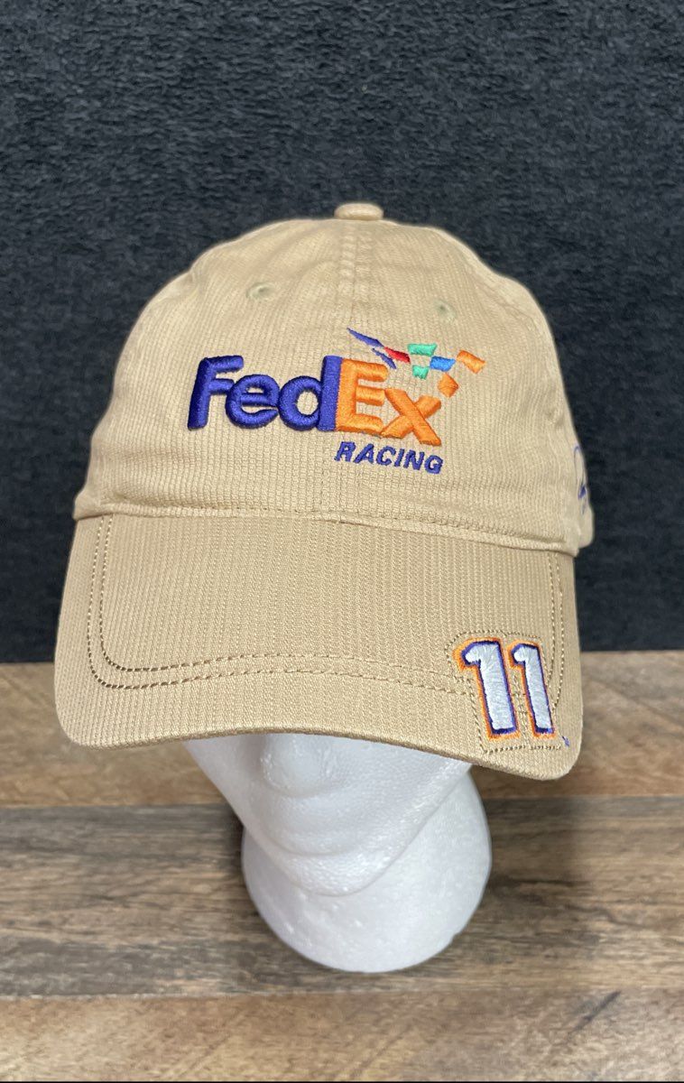 NASCAR Denny Hamlin FedEx Racing Hat #11 Chase Authentics Tan Cotton Cap