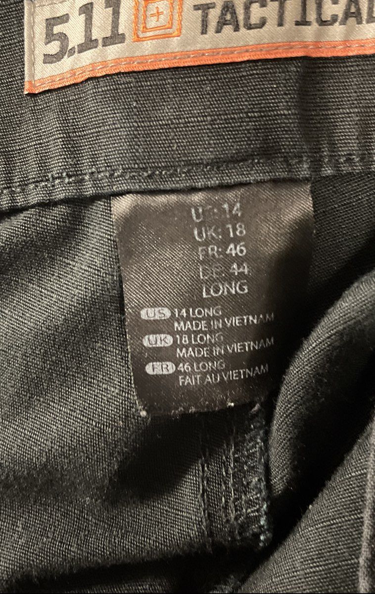 5.11 Tactical Women's Black Cargo Pants Reinforced Knees Size US 14 Long