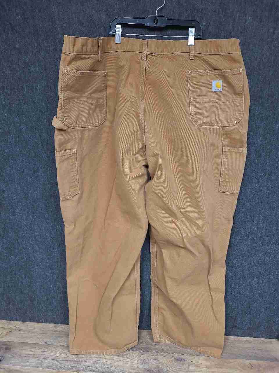 Carhartt Men's Brown Loose Fit Double Front Knee Duck Utility Pants Sz 50x30