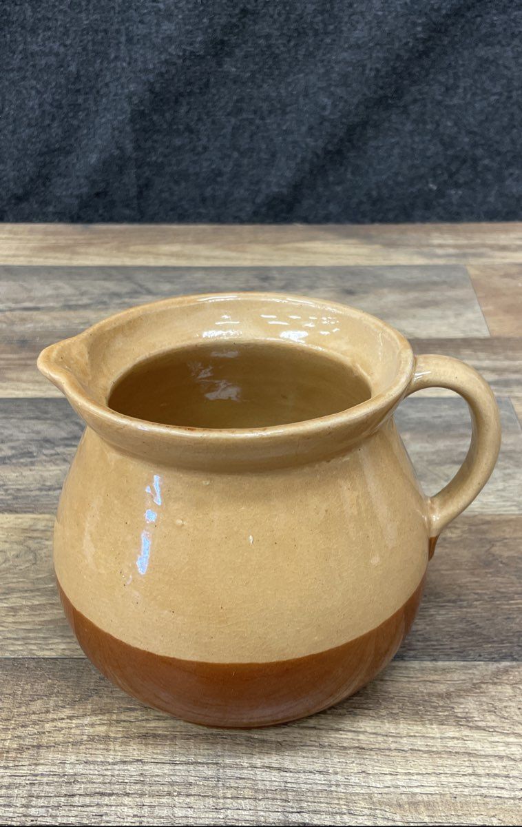 Vintage Cabinart Bake Ware Ceramic Pitcher Creamer USA Log Cabin Motif