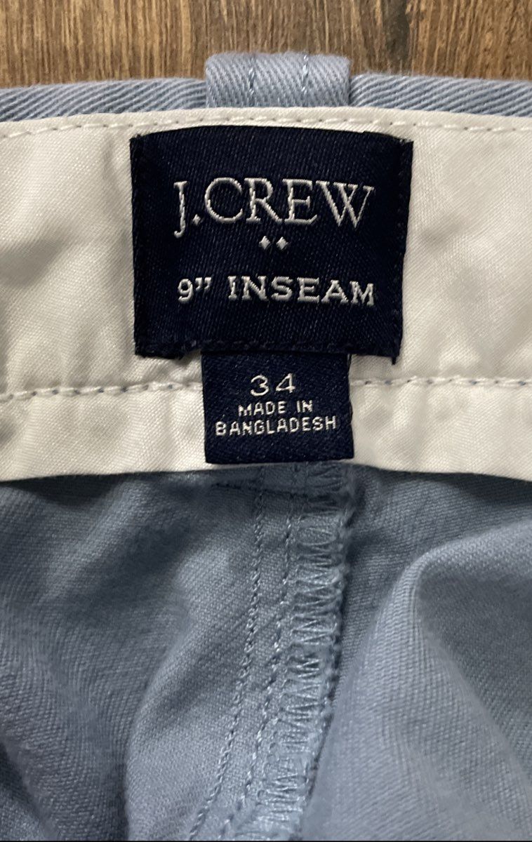J.Crew Men's Light Blue 9" Inseam Re-Imagined Stretch Chino Shorts Size 34