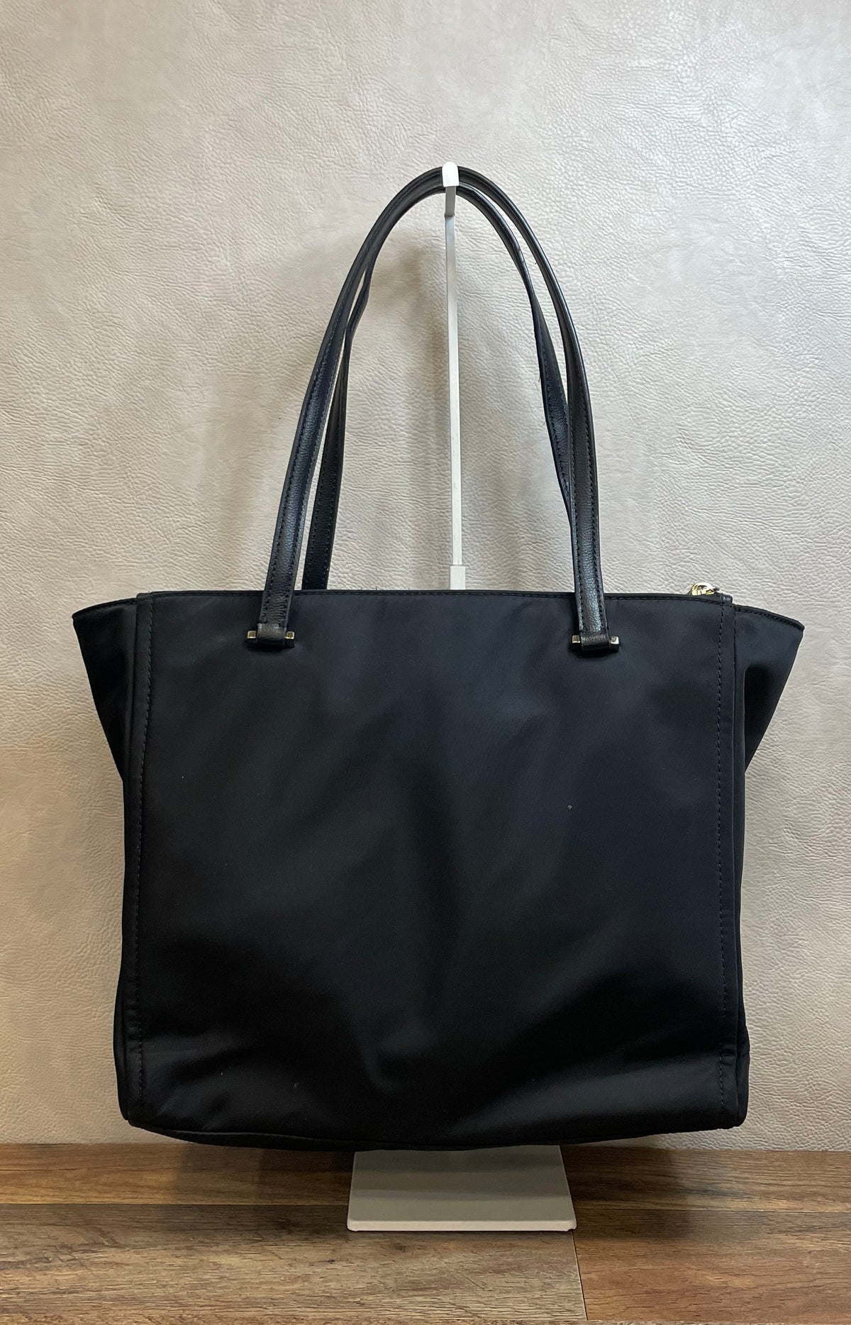 Kate Spade Black Nylon Shoulder Tote Bag Gold Tone Hardware