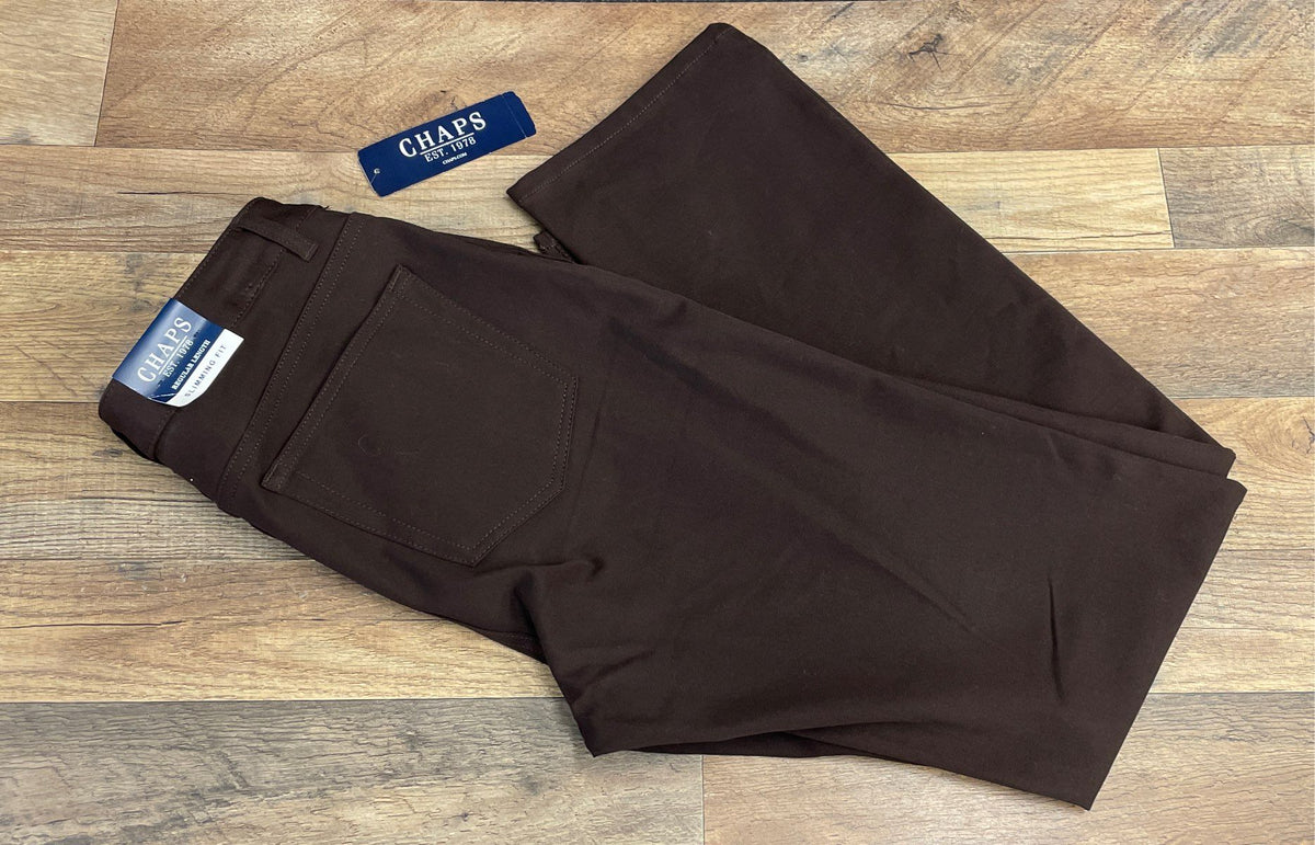 Chaps Women's Brown Slimming Fit Straight Leg Cotton Stretch Pants Sz 10 NWT