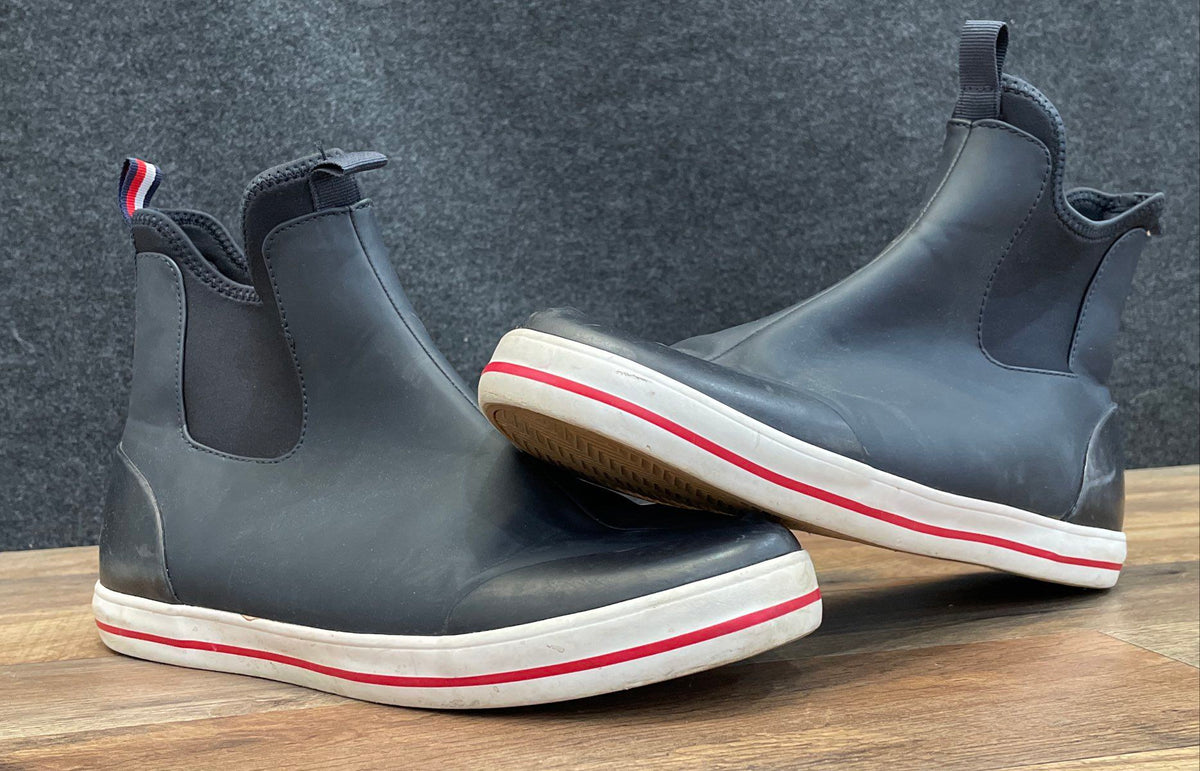 Tommy Hilfiger Rainy Chelsea Rubber Rain Boots Navy Blue White Size 10