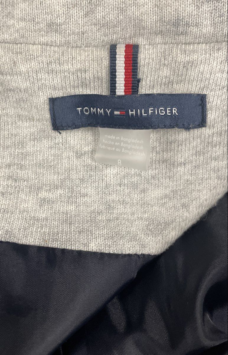 Tommy Hilfiger Women's Heather Gray Jersey Knit Elbow Patch Blazer Sz 8