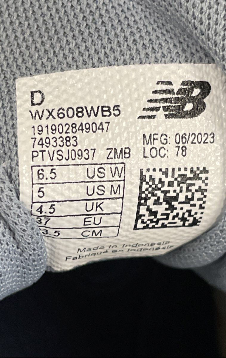 New Balance 608v5 White Light Blue Cross Training Shoes Women's Size 6.5 D Wide