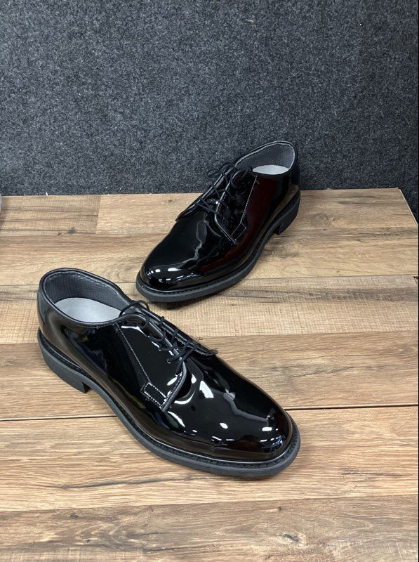 Bates High Gloss Black Military Uniform Oxford Shoes Size 9.5 D