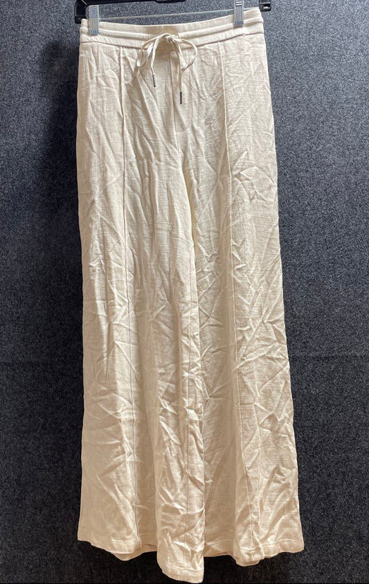 Simply Vera Vera Wang Women's High-Rise Wide Leg Beige Linen Blend Pants Sz XS