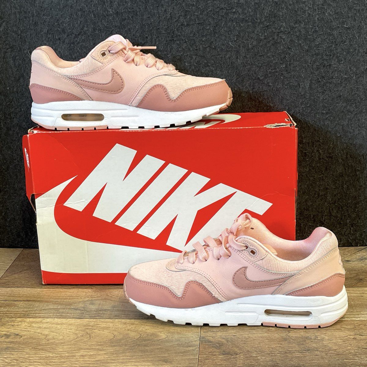 Nike Air Max 1 SE GS Storm Pink Running Lifestyle Sneakers Size 6Y