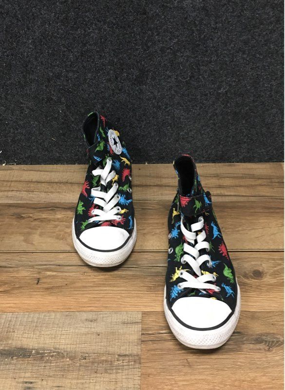 Converse Chuck Taylor All Star Dinosaur Print Black High Top Size Youth 3