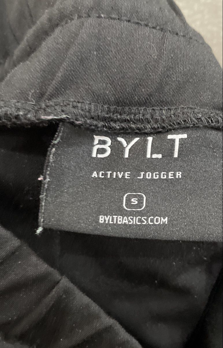 BYLT Men's Active Jogger Black Viscose Nylon Spandex Drawstring Pants Sz S