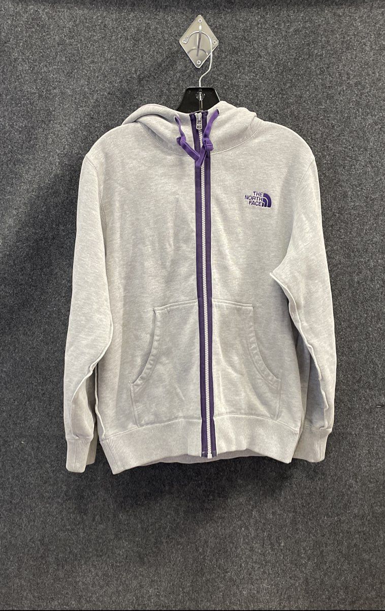 The North Face Men's Grey Purple Full Zip Hoodie Khumbu Patch Sz S