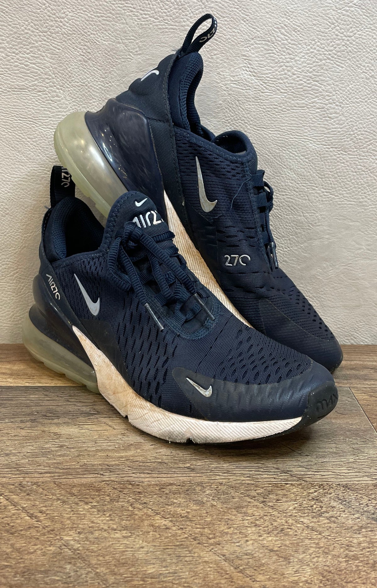 Nike Air Max 270 Midnight Navy White Kids Running Shoes Size 6Y