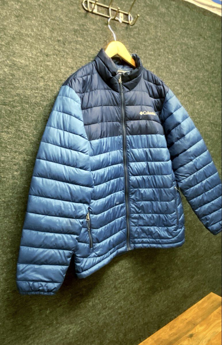 Columbia Men's Blue Two-Tone Omni-Heat Quilted Puffer Jacket Sz L