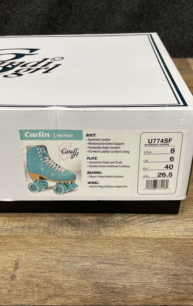 Roller Derby Candi Grl Carlin Quad Skates Women's Size 8 Sea Foam Blue