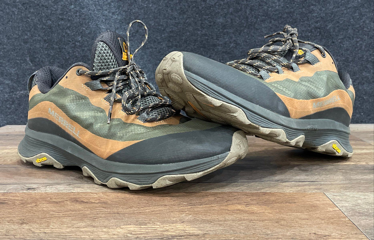 Merrell Moab Speed Brown Green Black Men's Hiking Shoes Size 9.5