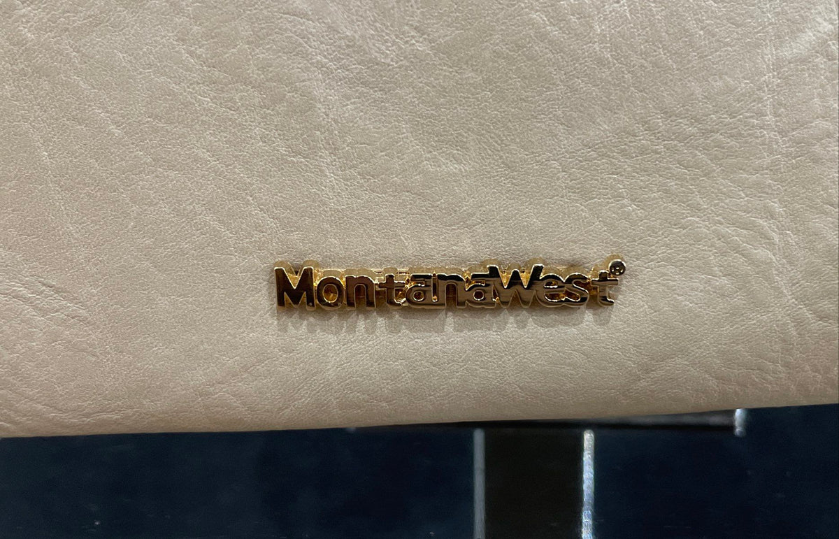 Montana West Tan Leather Crossbody Bag Gold Hardware Purse 13x10