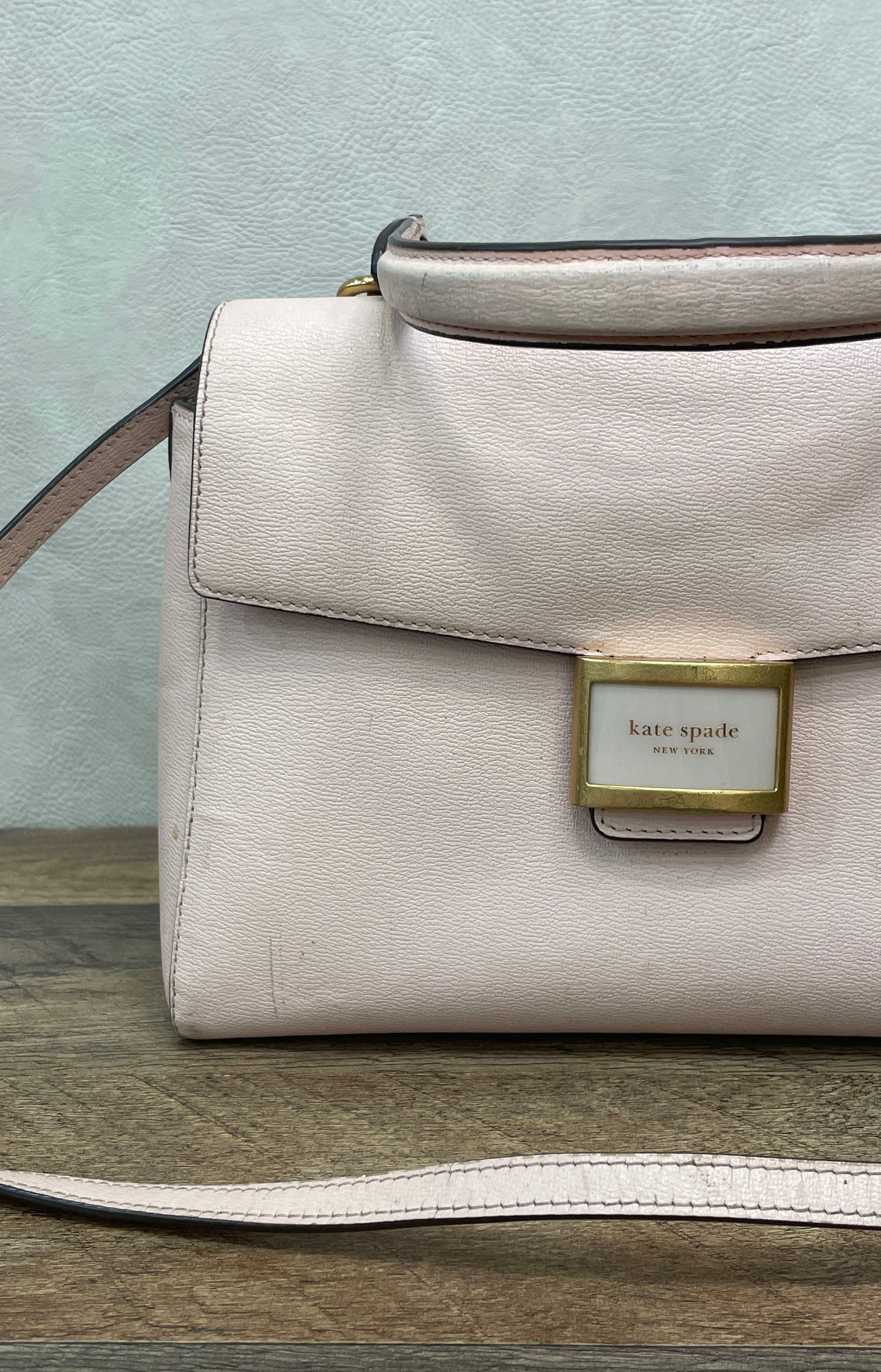 Kate Spade Pink Textured Leather Katy Medium Top Handle Crossbody Bag
