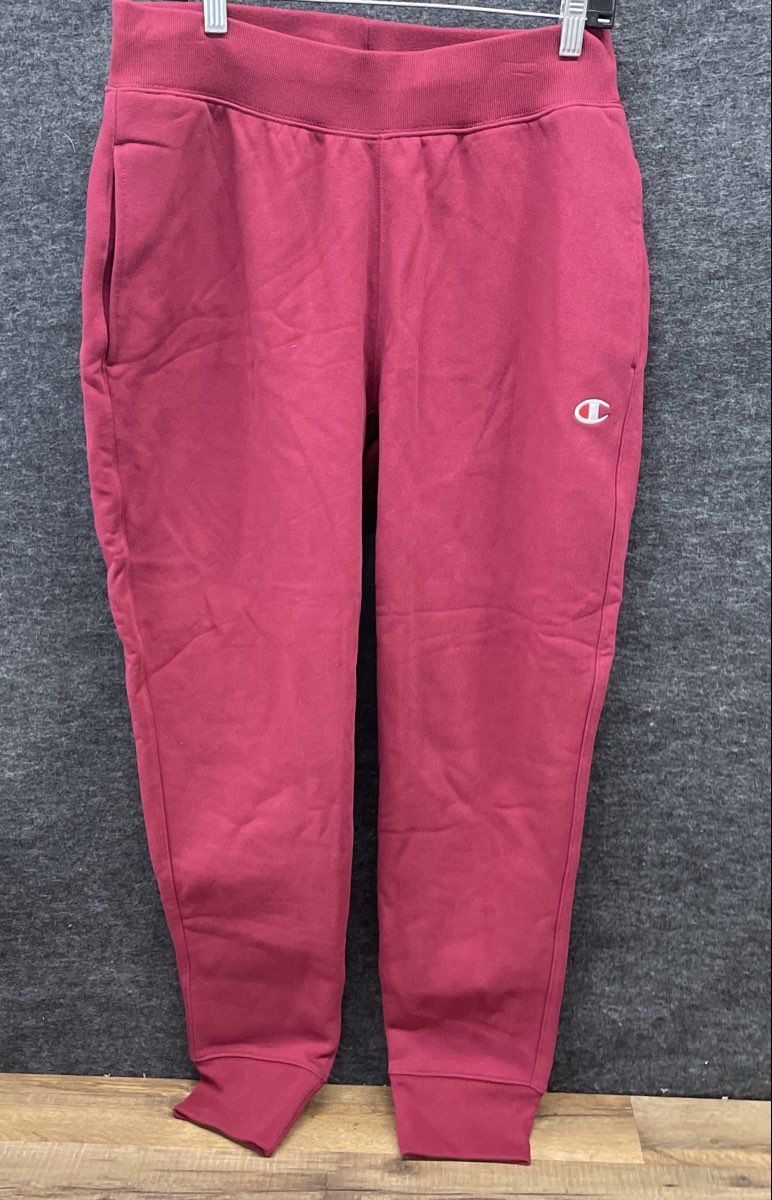 Champion Men's Reverse Weave Sweatpants Red Joggers Logo Sz L