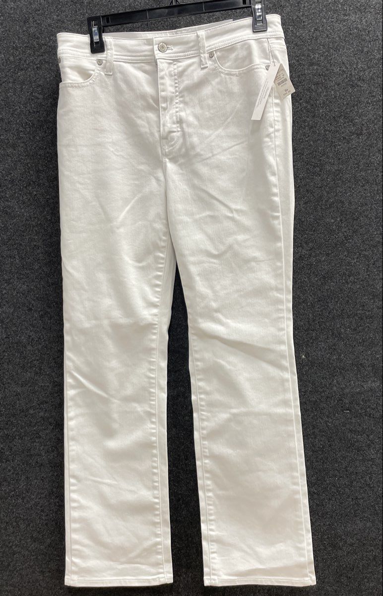 Talbots Women's White Barely Boot Jean Cotton Blend Stretch Pants Sz 8P NWT