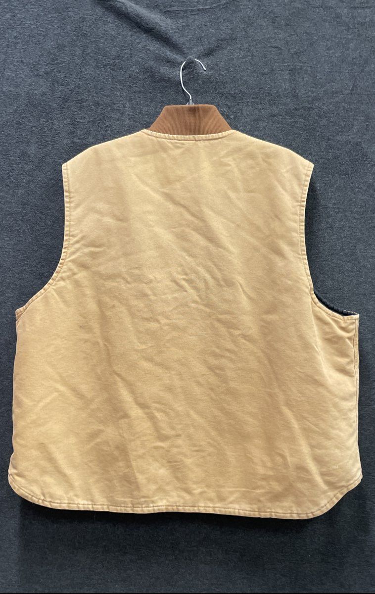 Carhartt Men's Arctic-Quilt Lined Duck Vest Brown Canvas Workwear V01 Sz 2XL