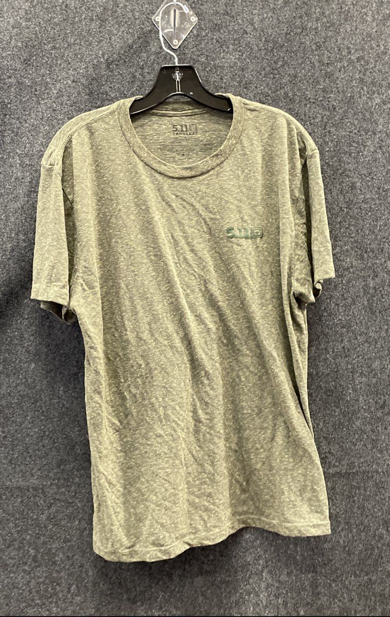 5.11 Tactical Men's Green Heathered Logo Short Sleeve T-Shirt Size L