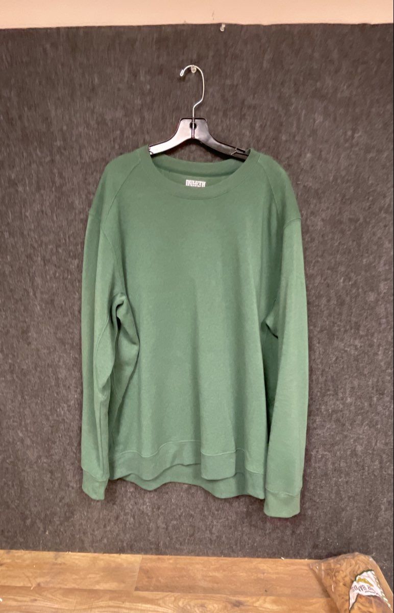 Duluth Trading Co Men's Green Heathered Long Sleeve Crew Neck Sweatshirt Sz XL