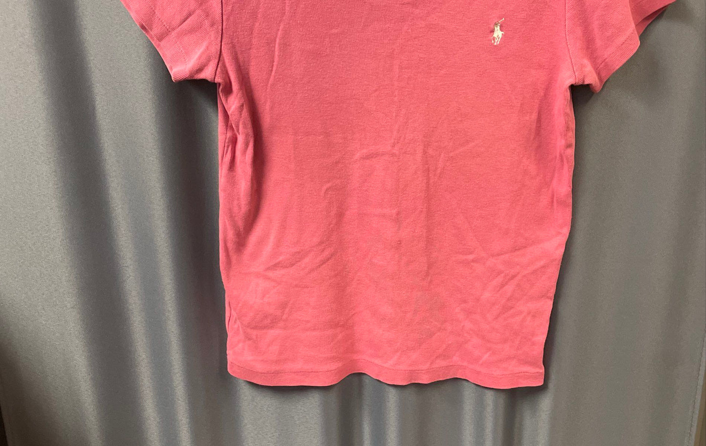 Ralph Lauren Women's Pink Cotton Crew Neck Short Sleeve T-Shirt Pony Logo Sz M