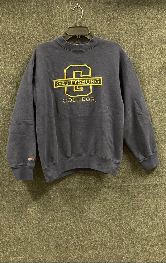 Vintage 90s Jansport Men's Gettysburg College Sweatshirt Blue Made in USA L
