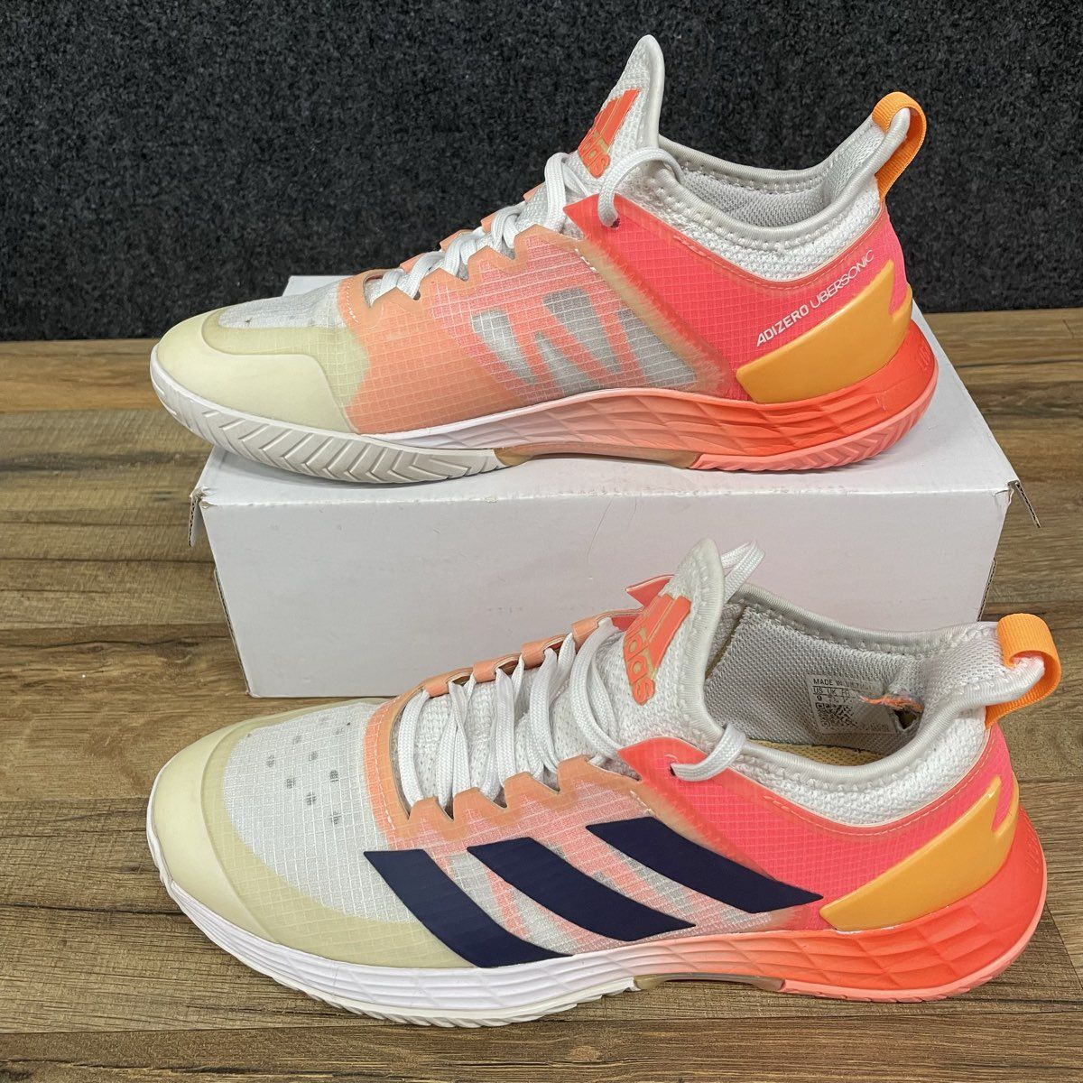 Adidas Adizero Ubersonic 4 White Acid Red Women's Tennis Shoes Size 9