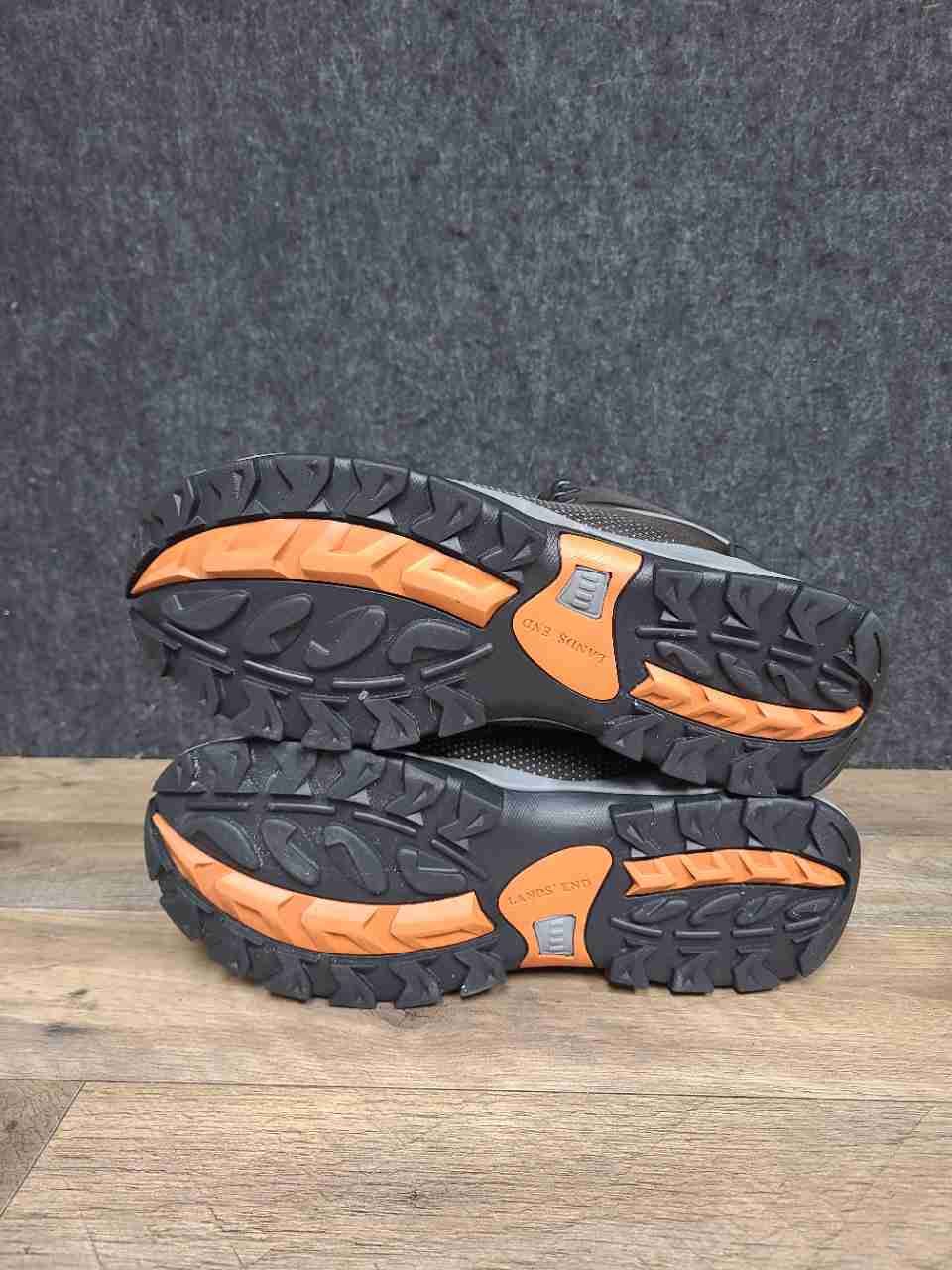 Lands' End Men's Brown Black Orange Hiking Boots Size 9 D
