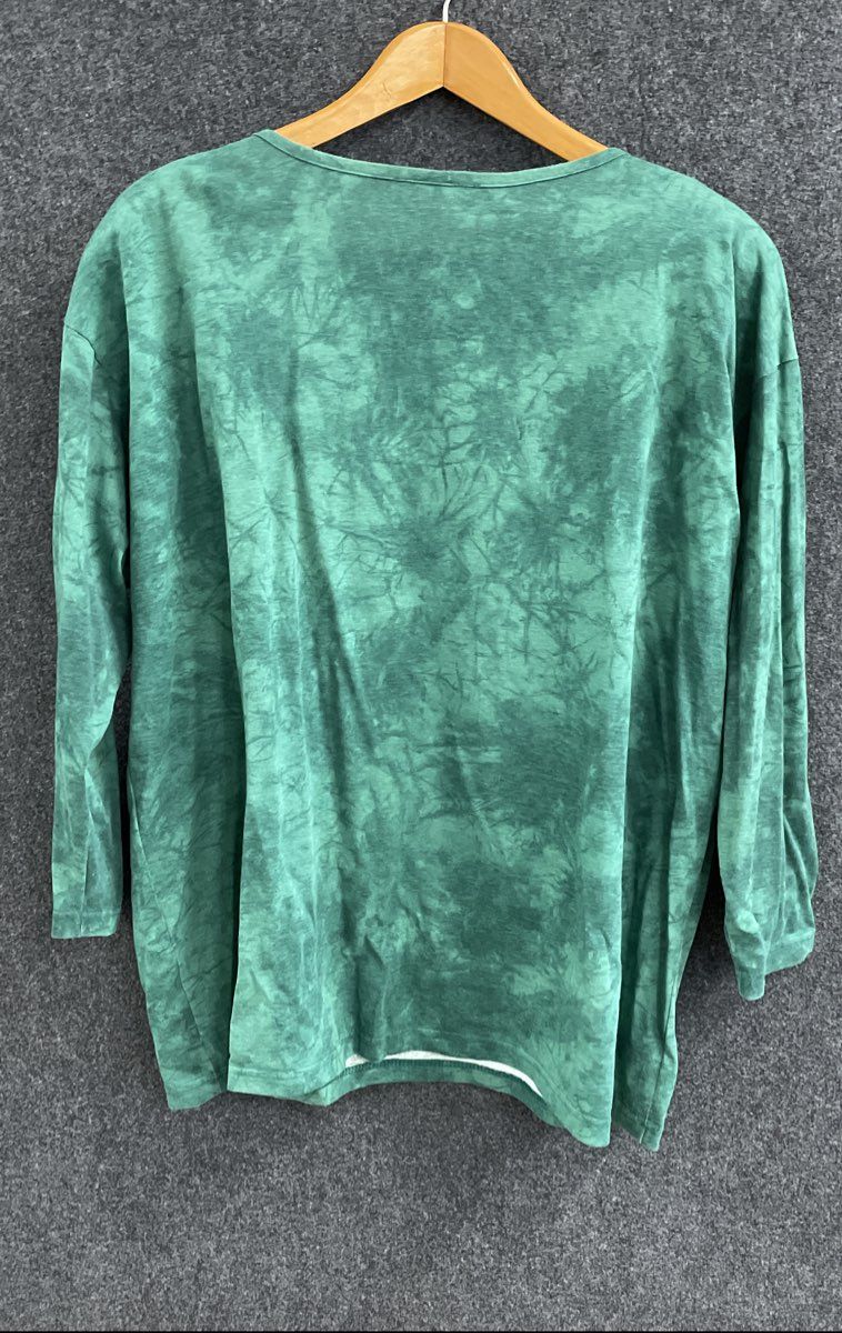 Vintage 90s Coconut Bay Women's Green Elephant Graphic Glitter Shirt Sz 3X