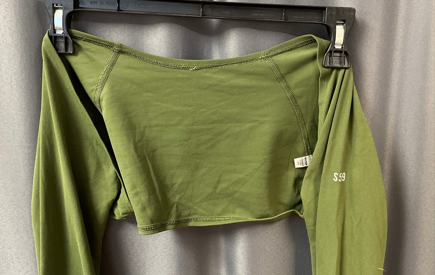 Splits59 Women's Green Airweight Shrug Bolero Long Sleeve Thumbholes D3099