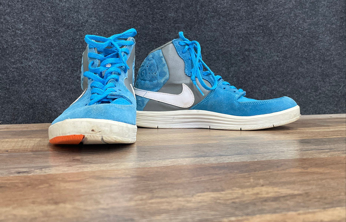 Nike Lunar Force 1 High Blue Grey Safari Youth Sneakers Size 6.5Y