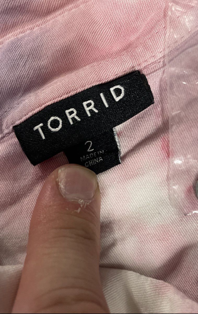 Torrid Women's Pink Tie-Dye Milly One Pocket Rayon Button Up Shirt Sz 2 2X NWT