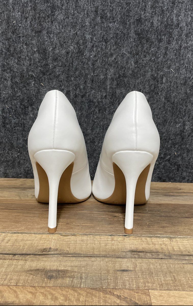Mysoft Classic White Pointed Toe Stiletto High Heel Pumps Women's Size 6.5