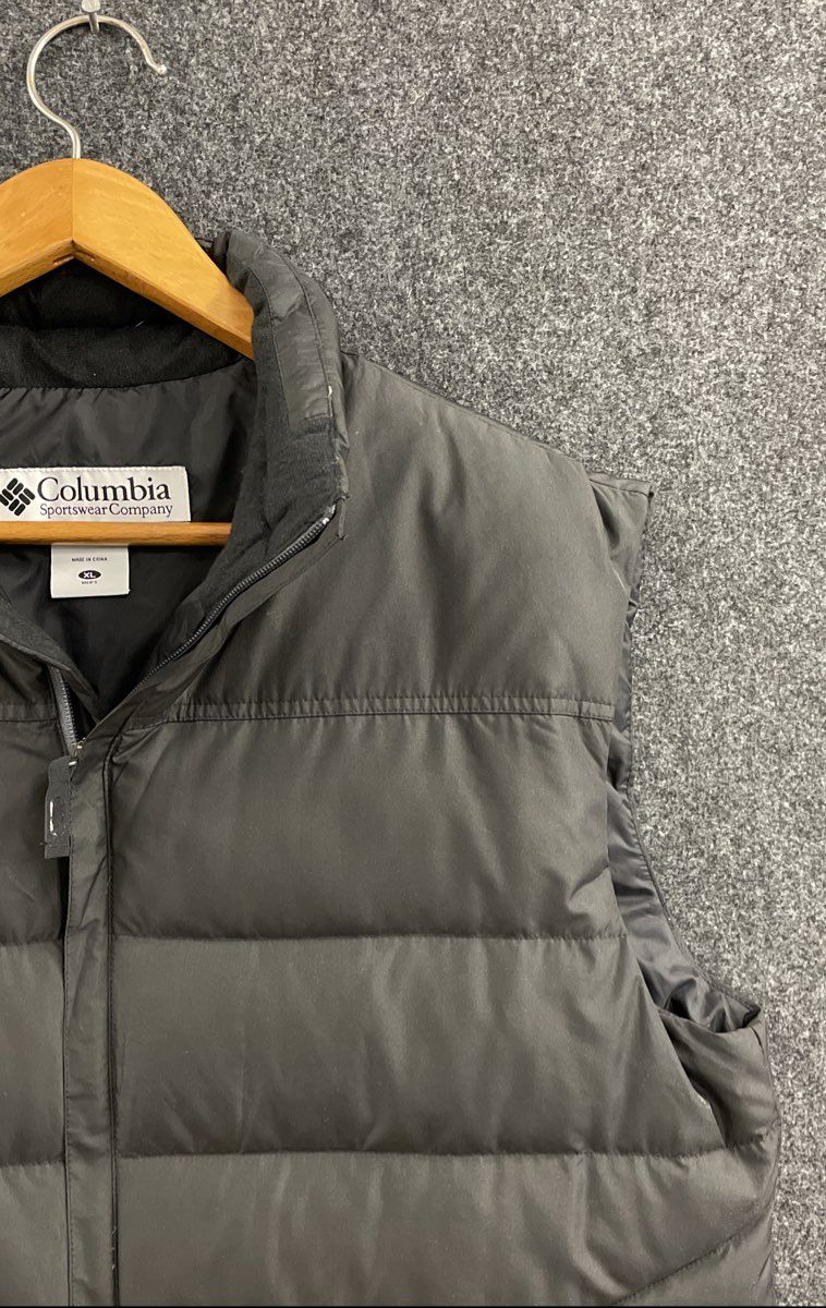 Columbia Men's Black Buck Butte Down Quilted Puffer Vest Full Zip Sz XL