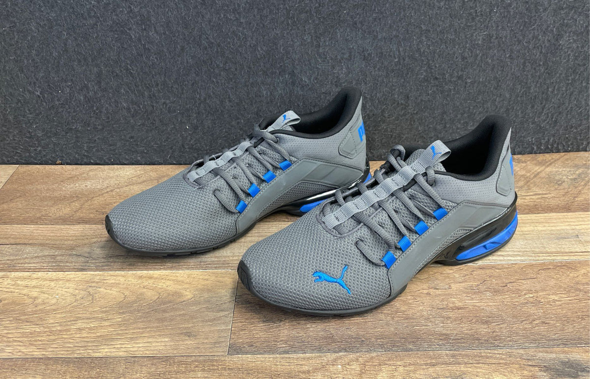Puma Axelion Grey Blue Men's Athletic Running Shoes Size 8